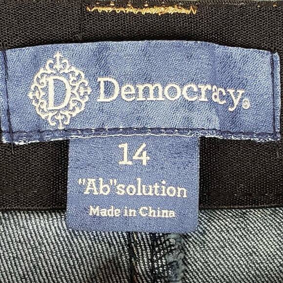 Democracy Jeans Ab Solution Womens Size 14 Blue Denim High Rise Straight - Picture 6 of 8